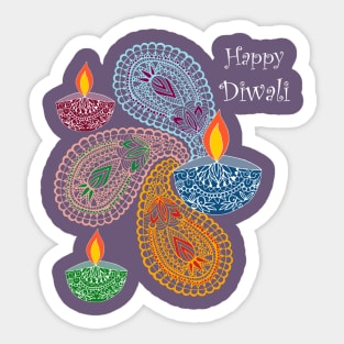 Diwali - Paisleys and Lamps Sticker